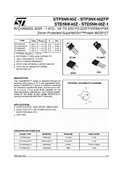 DataSheet STP5NK40Z pdf